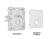 Комплект механизма телефонной розетки RJ-11(4P4C) со шторкой Ambrella Volt Alfa (Алфа) MA642030