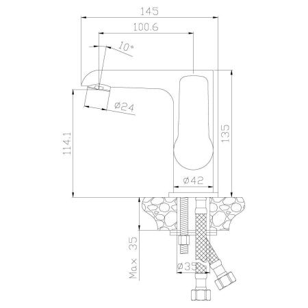 Смеситель Rossinka W W35-11 на раковину белый/хром