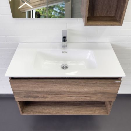 Тумба с раковиной Comforty Бордо 00-00019288CF 90х50 подвесная цвет коричневый