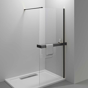 Душевая перегородка Vincea Walk in HR VSW-4HR900CLB 90х200 стекло прозрачное профиль черный матовый