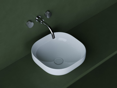 Раковина из сантехнического фарфора Ceramica Nova ELEMENT CN5032 40х40 накладная цвет белый без отверстий под смеситель