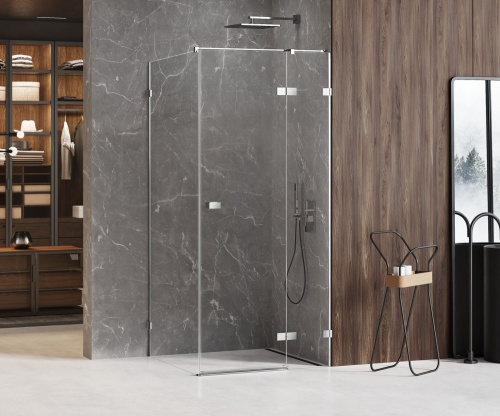 Душевой уголок New Trendy AVEXA Chrome EXK-1462 80х100 стекло прозрачное профиль хром глянцевый - фото 2