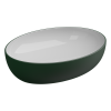 Раковина керамическая GSG Ceramic Design Easy EALAVOV55BI000/036 60х40 накладная цвет белый/зеленый без отверстий под смеситель