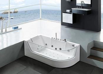 Ванна акриловая гидромассажная Cerutti SPA C-403A L 170х80 пристенная асимметричная с ножками