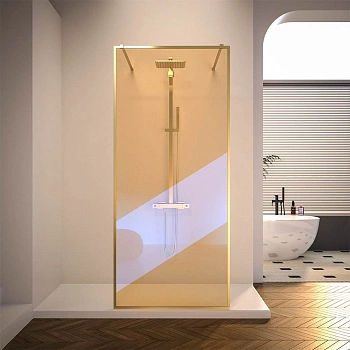 Душевая перегородка Veconi Korato KR90GC-120-09-C4 120х200 стекло хамелеон профиль золото брашированное