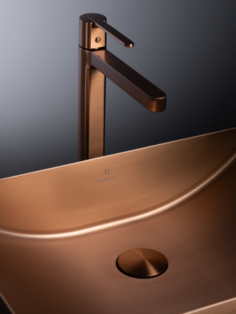 Раковина из нержавеющей стали AltroBagno Futuro AltroBagnoFuturo001015RaSp 50х30 накладная цвет медь