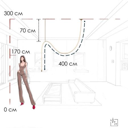 Светильник потолочный Loft It Thread 10388C Brass