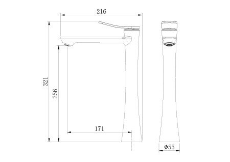 Смеситель Grossman Advans 520.K35.09.210 на раковину черный