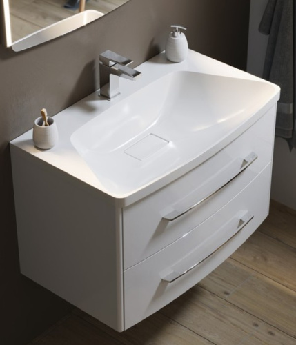 Тумба под раковину Aqwella Y NER0108 80х48х49 подвесная цвет белый - фото 4