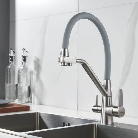 Смеситель для кухни Shevanik S968L на мойку сатин