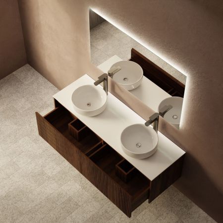 Тумба с раковиной ArtDecco Camilla (Камилла) ACM14W22D300 140х50 подвесная цвет коричневый