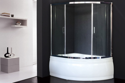 Душевая шторка на ванну Royal Bath ALPINE RB170ALP-T-CH 170х150 стекло прозрачное профиль хром глянцевый ориентация универсальная