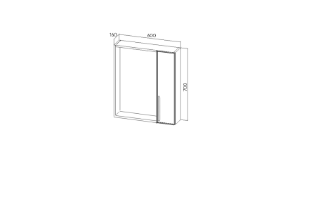 Зеркало-шкаф Viant КЕЛЬН VKEL60SD-ZSH 60х16х70 подвесной цвет бежевый