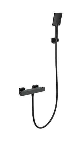 Смеситель для душа Wonzon & Woghand WW-B2026-A-MB настенный черный с термостатом