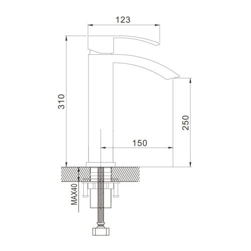 Смеситель Rose R1511H на раковину черный - фото 3