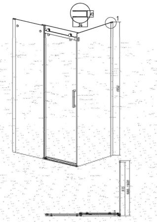 Боковая стенка Grossman Classic 200.K33.04.100.10.00 100х195 стекло прозрачное профиль хром