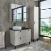 Зеркало-шкаф Comforty Сорренто 00-00001968CF 90х80 подвесной цвет серый