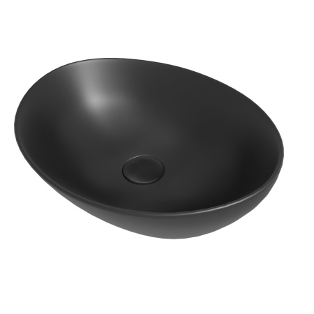 Раковина из сантехнического фарфора Teymi Lori T50494 41х34 накладная цвет черный без отверстий под смеситель