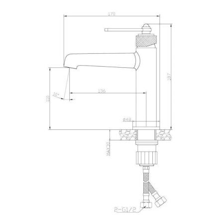 Смеситель Esko Bangkok Black BG26B на раковину черный