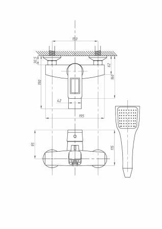 Смеситель для ванны и душа FAUZT FZs-W61 настенный белый