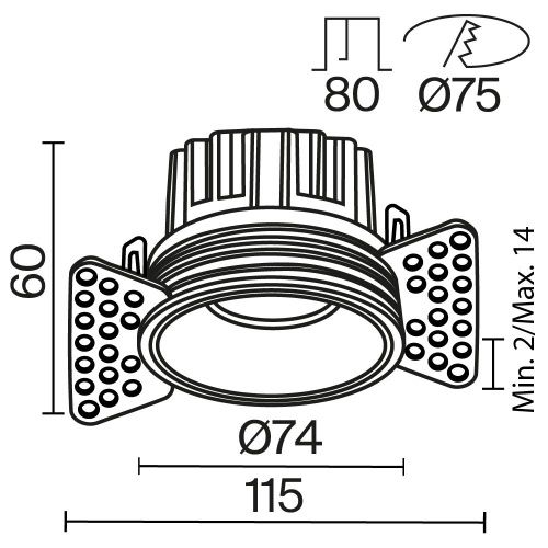 Светильник встраиваемый Maytoni Technical Round DL058-12W3K-TRS-B - фото 2