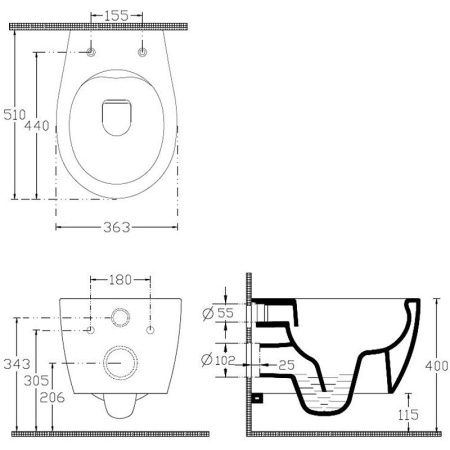 Чаша унитаза подвесная Allen Brau Fantasy 4.11004.MT цвет зеленый без сиденья безободковая каскадный смыв