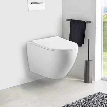 Унитаз подвесной Vincea Esse VT1-211 белый с сиденьем микролифт безободковый душевой смыв