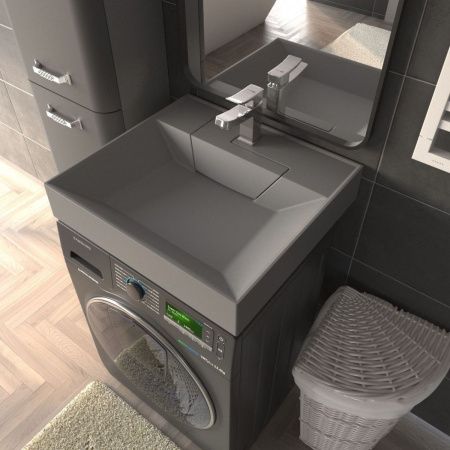 Раковина из искусственного камня Uperwood Top 2091021040 60х60 над стиральной машиной цвет серый