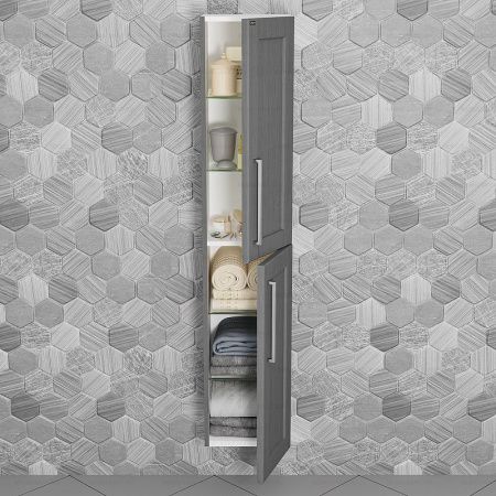 Шкаф-пенал СанТа Венера 521005 30х150 подвесной цвет серый