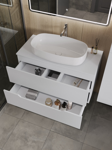 Тумба с раковиной Orange Line Li-100TuwMDF+B07-675W 101х46х68 - фото 4