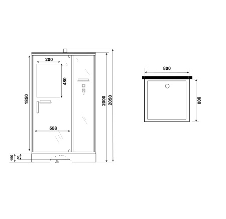 Душевая кабина Niagara Standart ST80/15Q/BK 80х80 квадратная без крыши ориентация универсальная Душевая кабина Niagara Standart ST80/15Q/BK 80х80 квадратная без крыши ориентация универсальная
