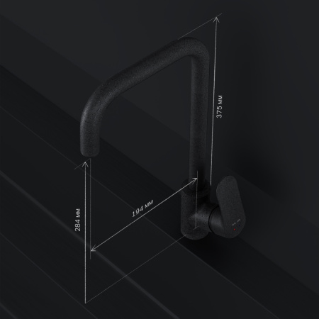 Смеситель для кухни Am.Pm Like F8006022 на раковину/на столешницу черный без термостата