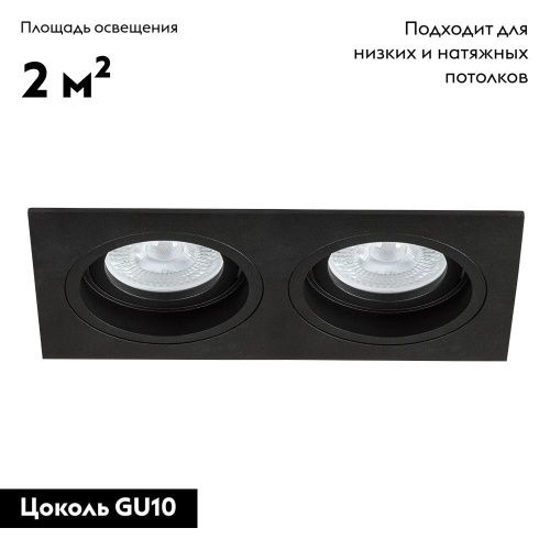 Светильник встраиваемый Arte Lamp Tarf (Тарф) A2178PL-2BK - фото 3