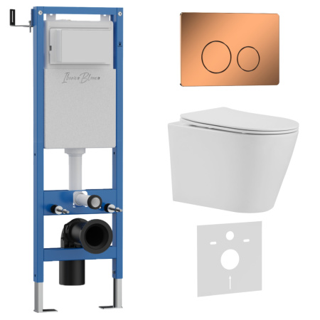 Комплект унитаз с инталляцией и клавишей смыва Iberica Blanca BURGOS ALTO IB.001M.BRA.231.8171