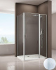 Душевой уголок Allen Brau Priority 3.31005.BA + 3.31017.BA 100х90 стекло прозрачное профиль серебро брашированное без поддона