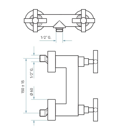 Смеситель Emmevi Spirit New 31002/ORS настенный золото брашированное