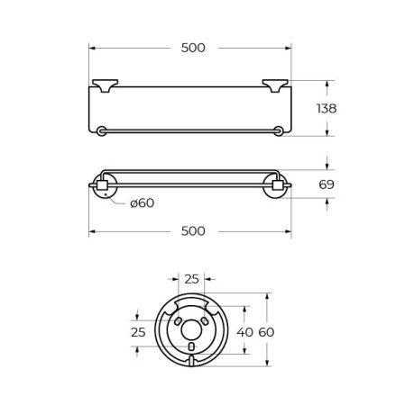 Полка в ванную комнату Art&Max BOHEMIA AM-E-4282-Cr