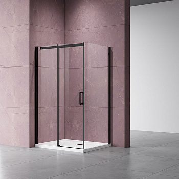 Душевой уголок Vincea Dice VSR-4D1016CLB 160х100 стекло прозрачное профиль черный без поддона