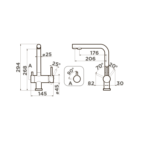Смеситель для кухни Omoikiri Nagano-P + Pure drop Lite 4055.8028P на мойку бежевый