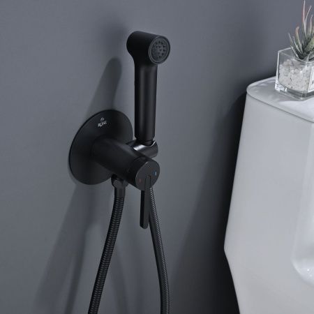 Гигиенический душ со смесителем Rose R235H черный