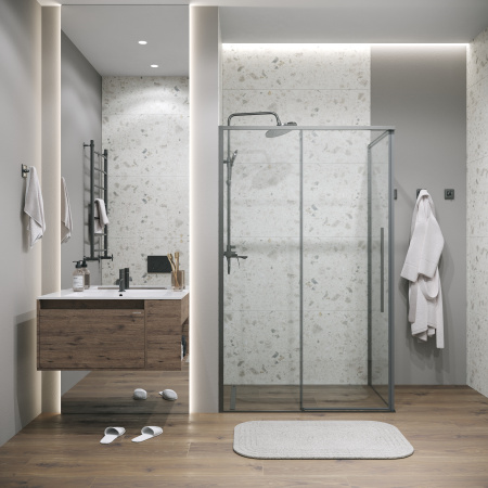 Боковая стенка Grossman Galaxy 200.K33.01.100.42.00 100x195 стекло прозрачное профиль графит сатин