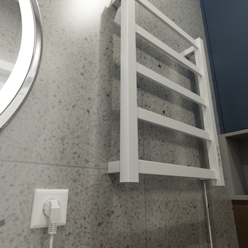 Полотенцесушитель Маргроид Вид 81-10 профильный 8110p-6040-1081-9016R 43х61 электрический белый матовый - фото 4