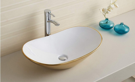 Раковина из санфаянса CeramaLux 7811AJW 62х36 накладная цвет белый