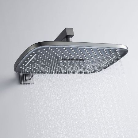 Душевая система Shevanik S4035T встраиваемая в стену цвет оружейная сталь