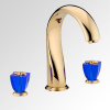 Смеситель THG Ptale de cristal bleu U6B-F01-25SG на борт ванны золото