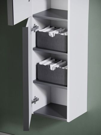 Шкаф-пенал Sancos DELTA PDL35W 40х160 подвесной цвет бежевый/белый