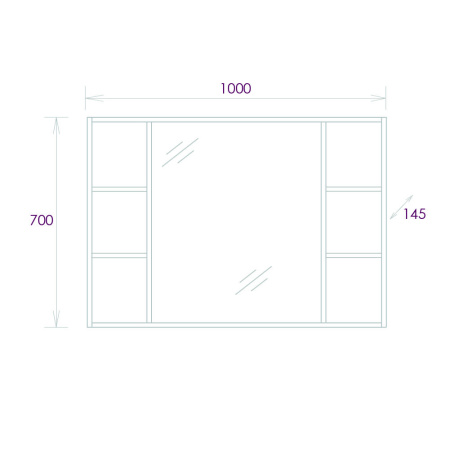 Зеркало-шкаф Onika Тимбер 210017 100х15х70 подвесной