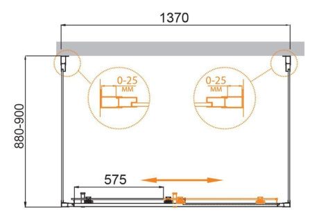 Душевой уголок Cezares MOLVENO MOLVENO-AH-12-140/90-C-GM-IV 140х90 стекло прозрачное профиль оружейная сталь без поддона
