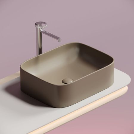 Раковина из сантехнического фарфора Ceramica Nova ELEMENT CN6052MC 50х40 накладная цвет коричневый без отверстий под смеситель