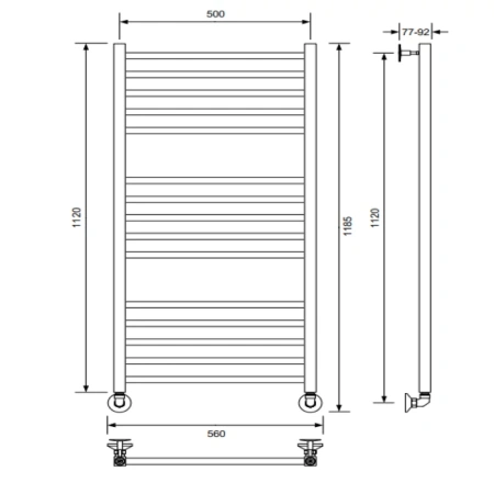 Полотенцесушитель водяной Veconi Vero-A V12050GR-A 50х120 серый